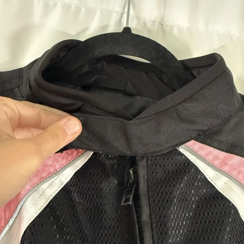 BILT Motorcycle Jacket Women's Medium Black Pink Full Zip Padded Pockets